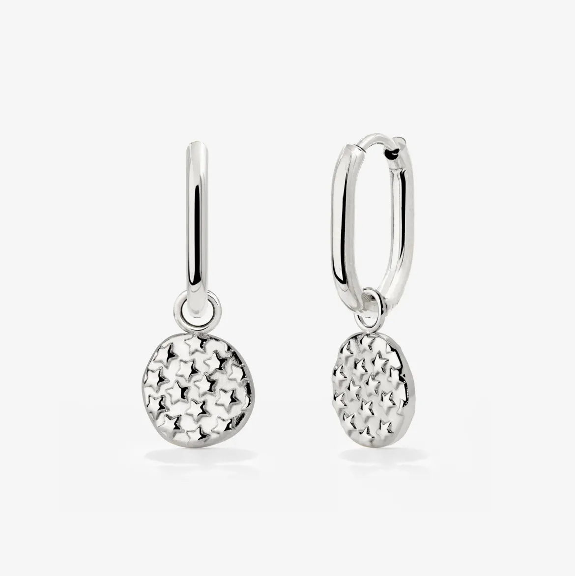 Starry Skies Oval Hoop Set Baby Silber