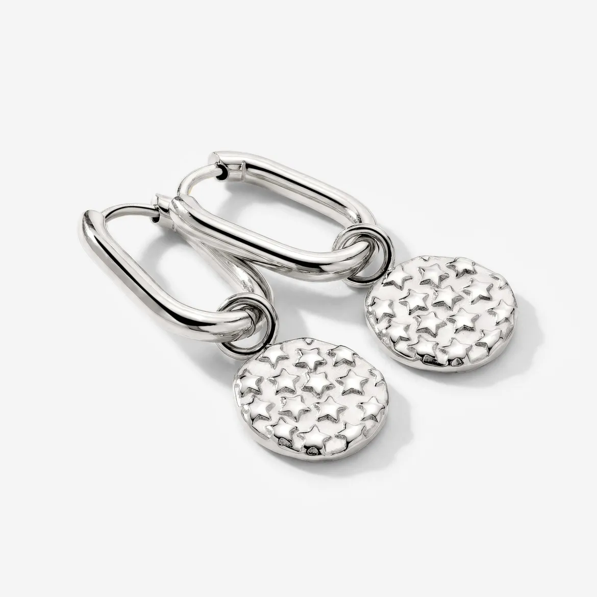 Starry Skies Oval Hoop Set Baby Silber