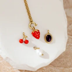 Strawberry Classic Chain Necklace Set Silber