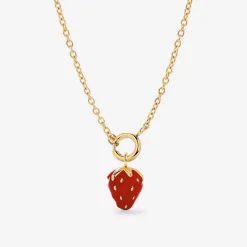 Strawberry Classic Chain Necklace Set Gold