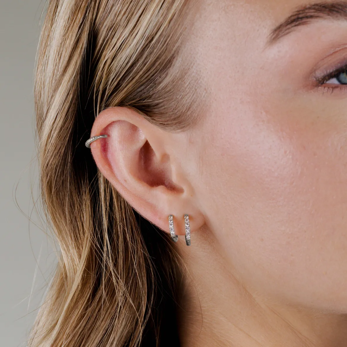 Striped Piercing Silber