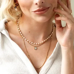 Summertime Pearl Necklace Silber