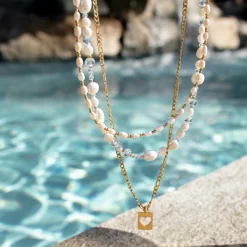 Summertime Pearl Necklace Silber