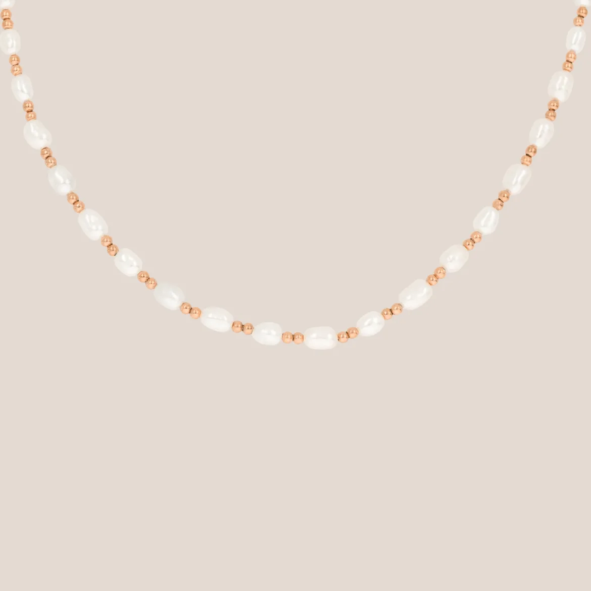 Summertime Pearl Necklace Roségold
