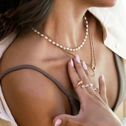 Summertime Pearl Necklace Roségold