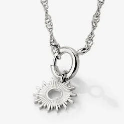 Sun Ray Singapore Chain Necklace Set Silber