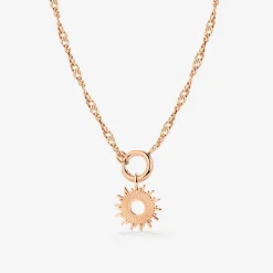 Sun Ray Singapore Chain Necklace Set Roségold