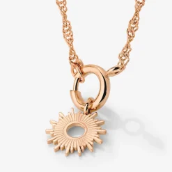 Sun Ray Singapore Chain Necklace Set Roségold