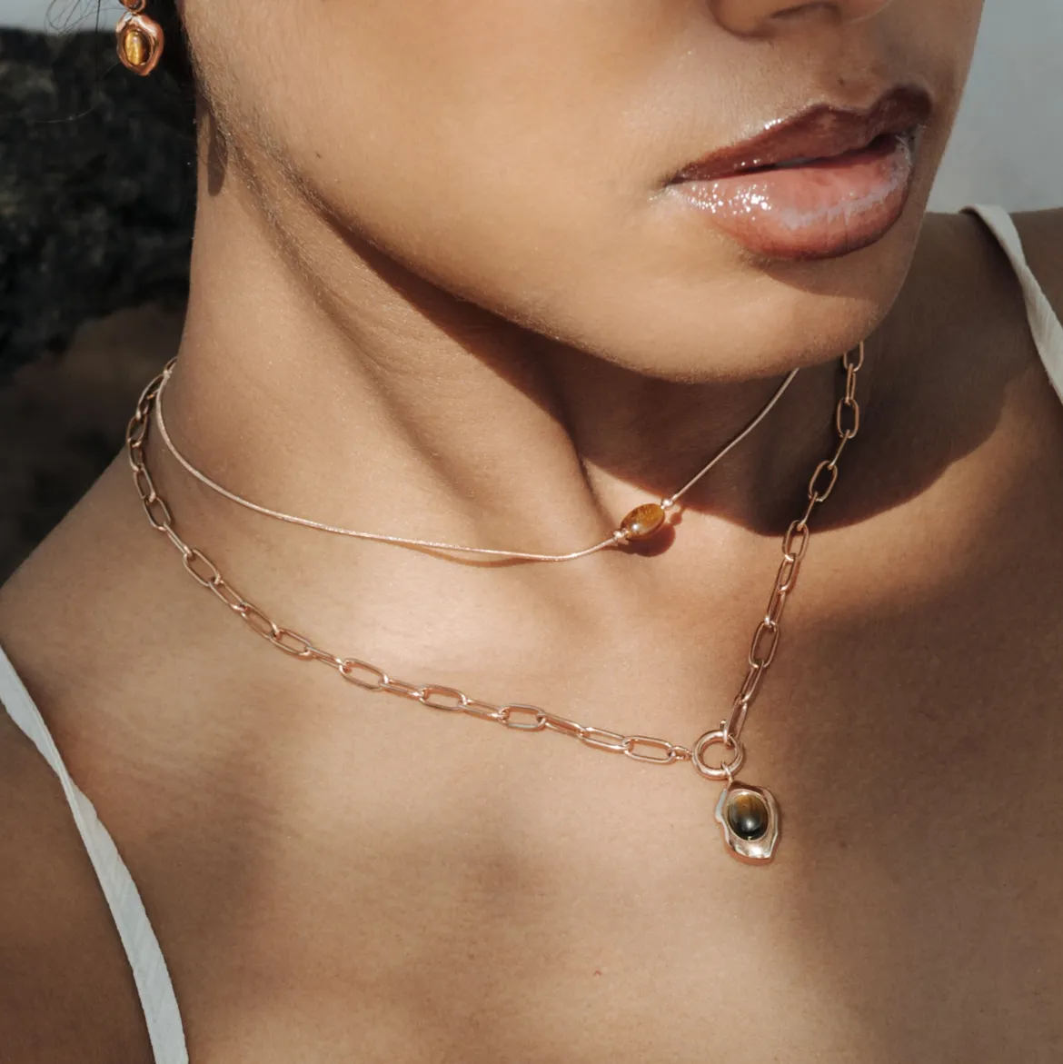 Sunflare Gem Choker Roségold