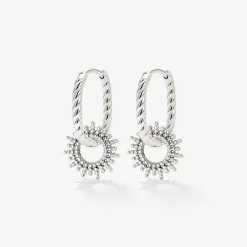 Sunny Oval Twisted Hoop Set Baby Silber
