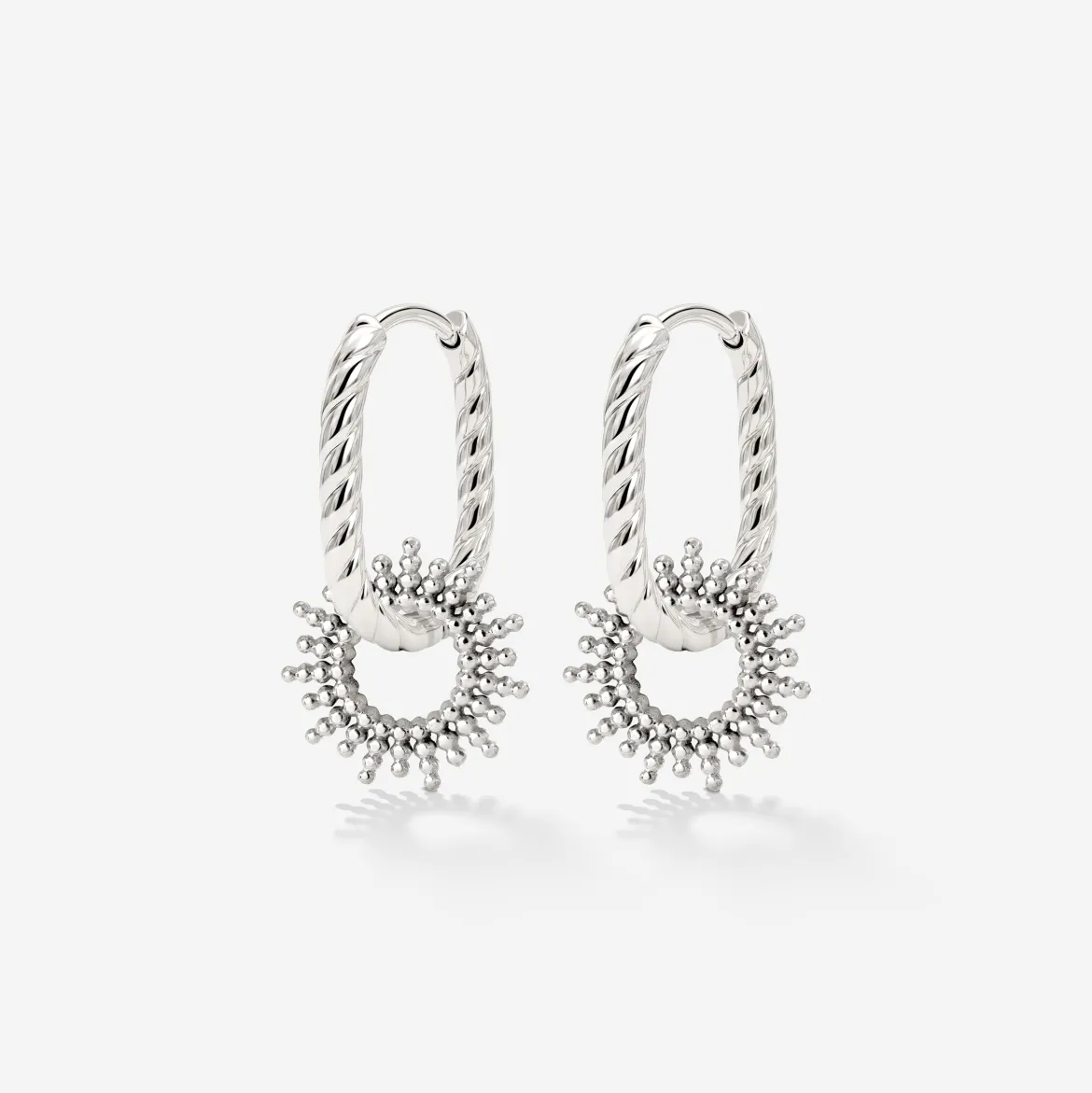 Sunny Oval Twisted Hoop Set Baby Silber