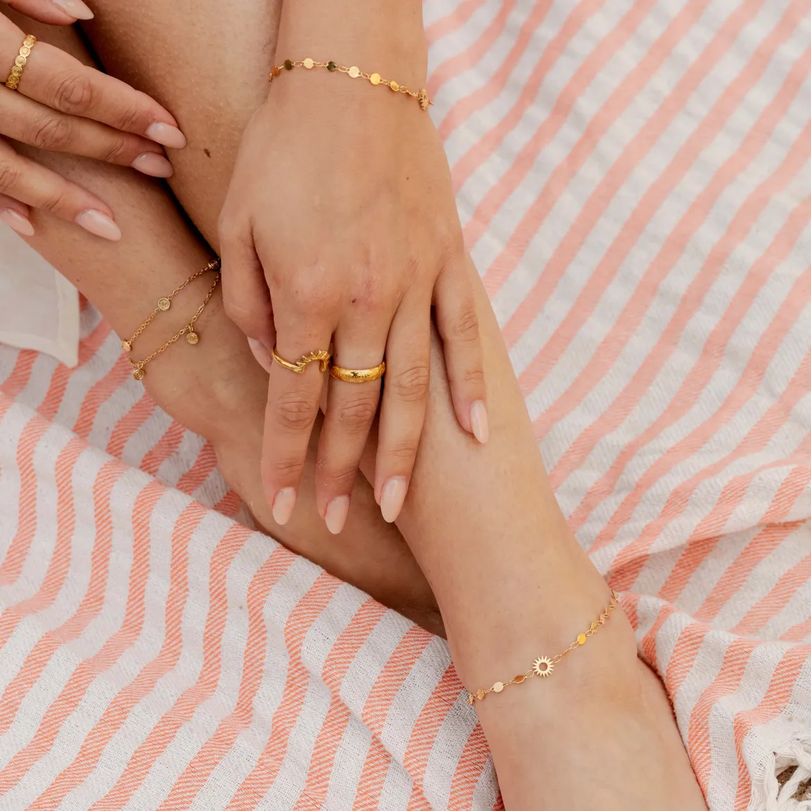Sunny Side Up Anklet Gold