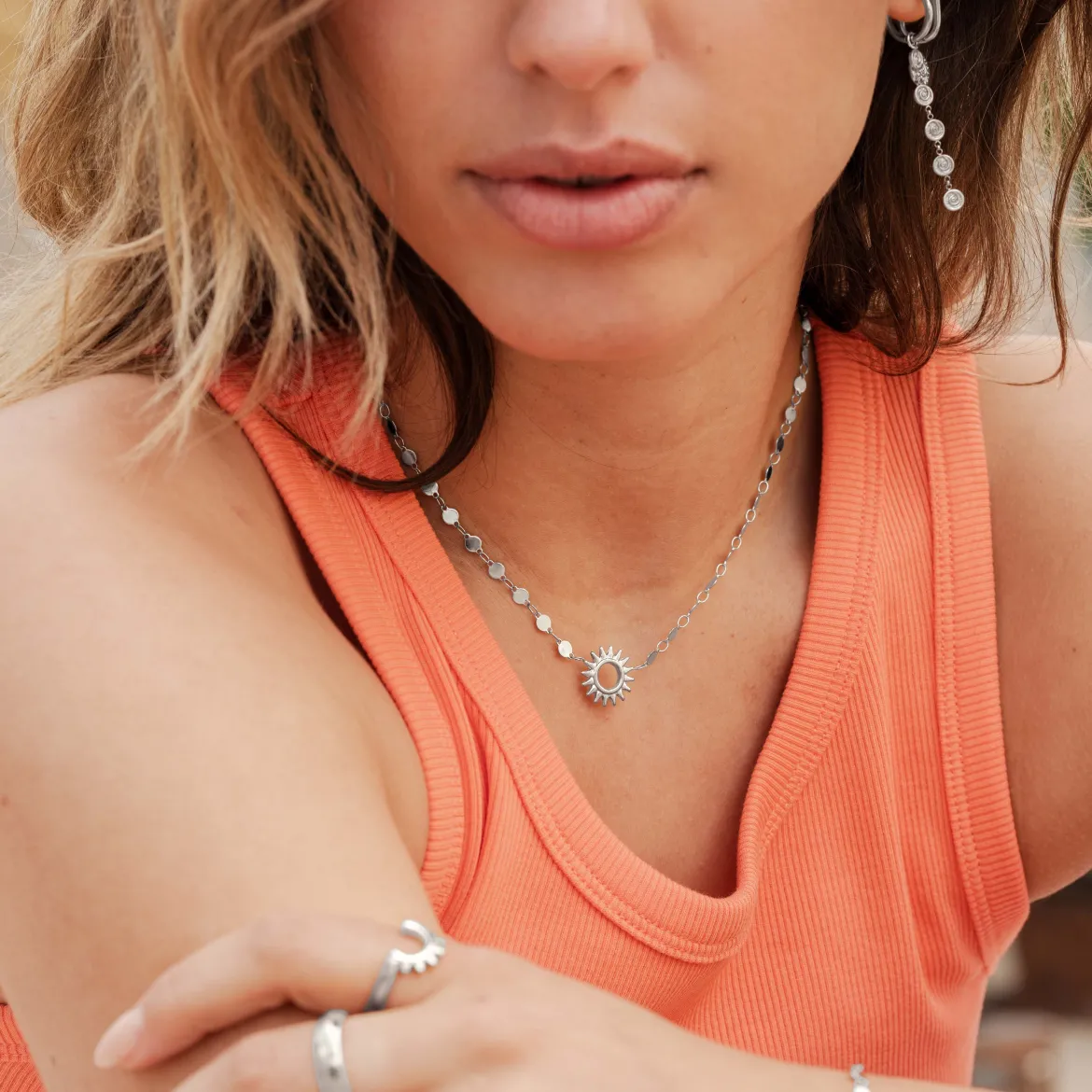 Sunny Side Up Necklace Silber
