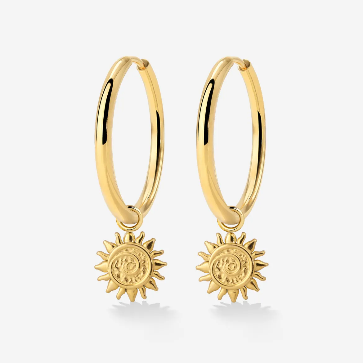 Sunny Swirl Hoop Set Large Gold