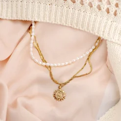 Sunny Swirl Necklace Roségold