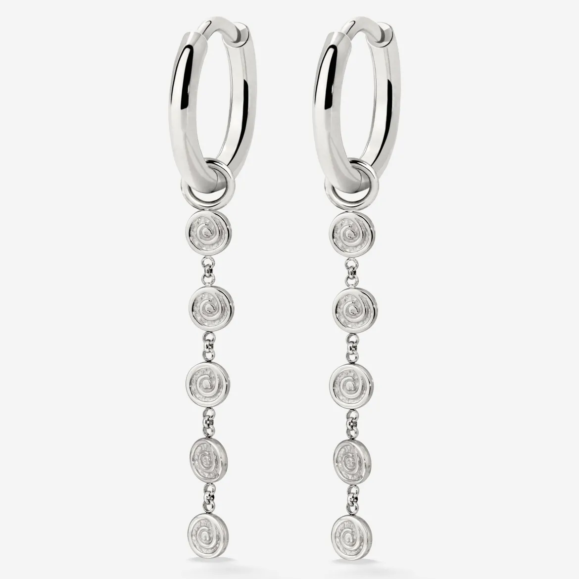 Sweet Swirl Hoop Set Small Silber