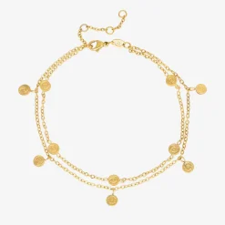 Swirl'n Double Anklet Gold