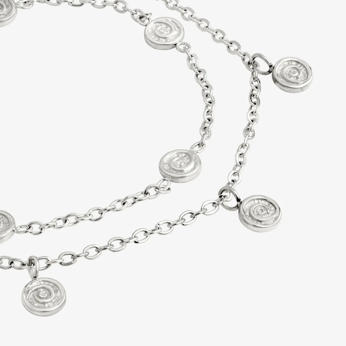 Swirl'n Double Anklet Silber