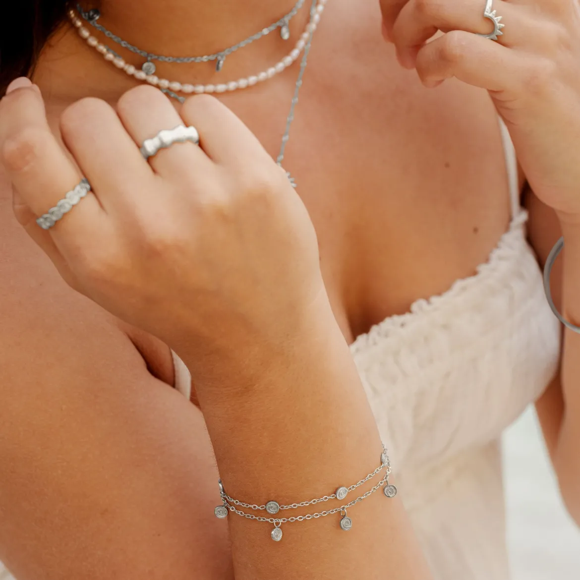 Swirl'n Double Bracelet Silber