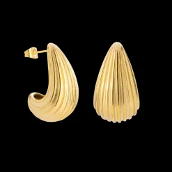 Textured Droplet Studs Large Gold