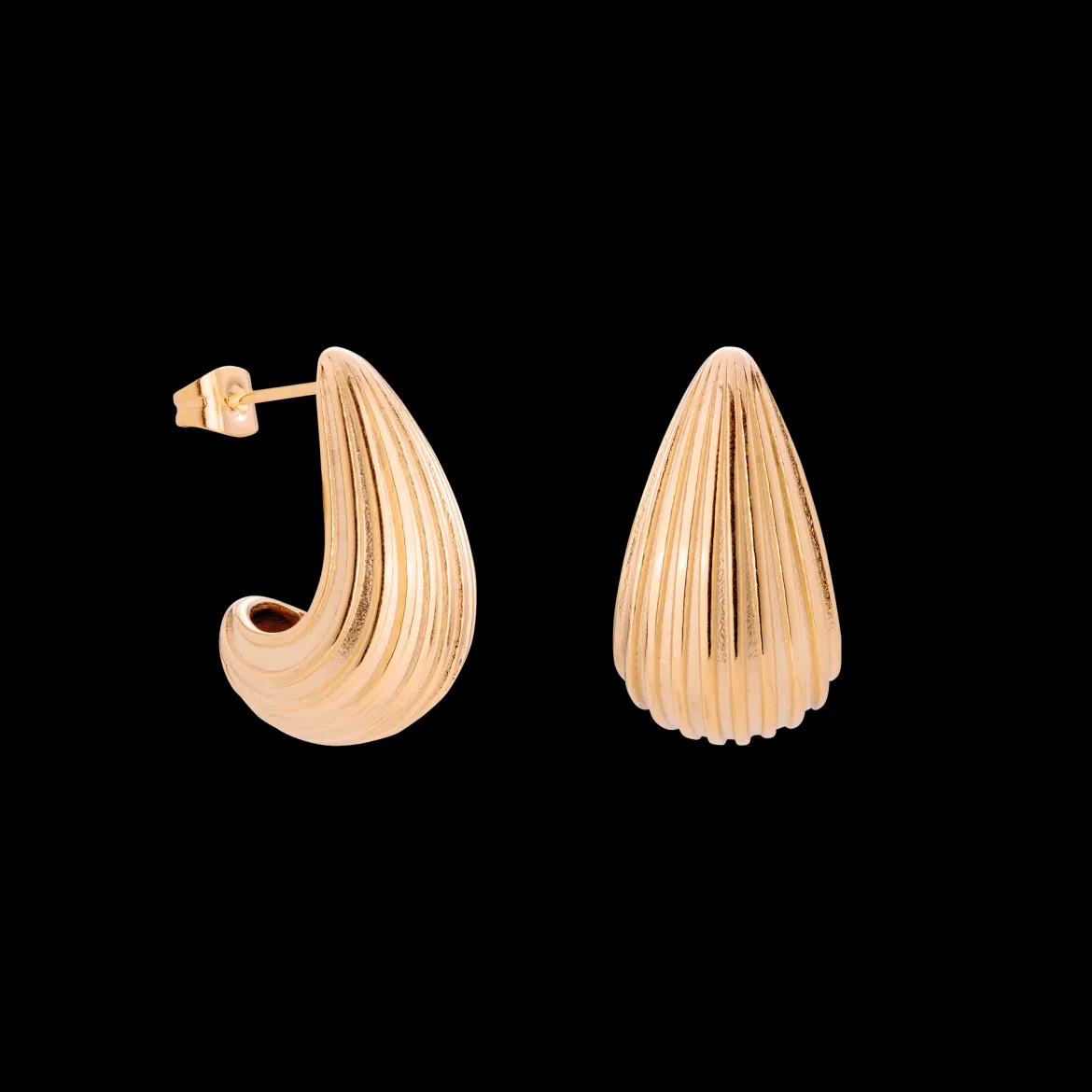 Textured Droplet Studs Small Roségold