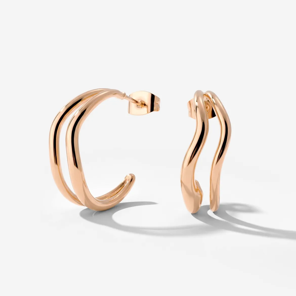 Tides Hoop Studs Roségold