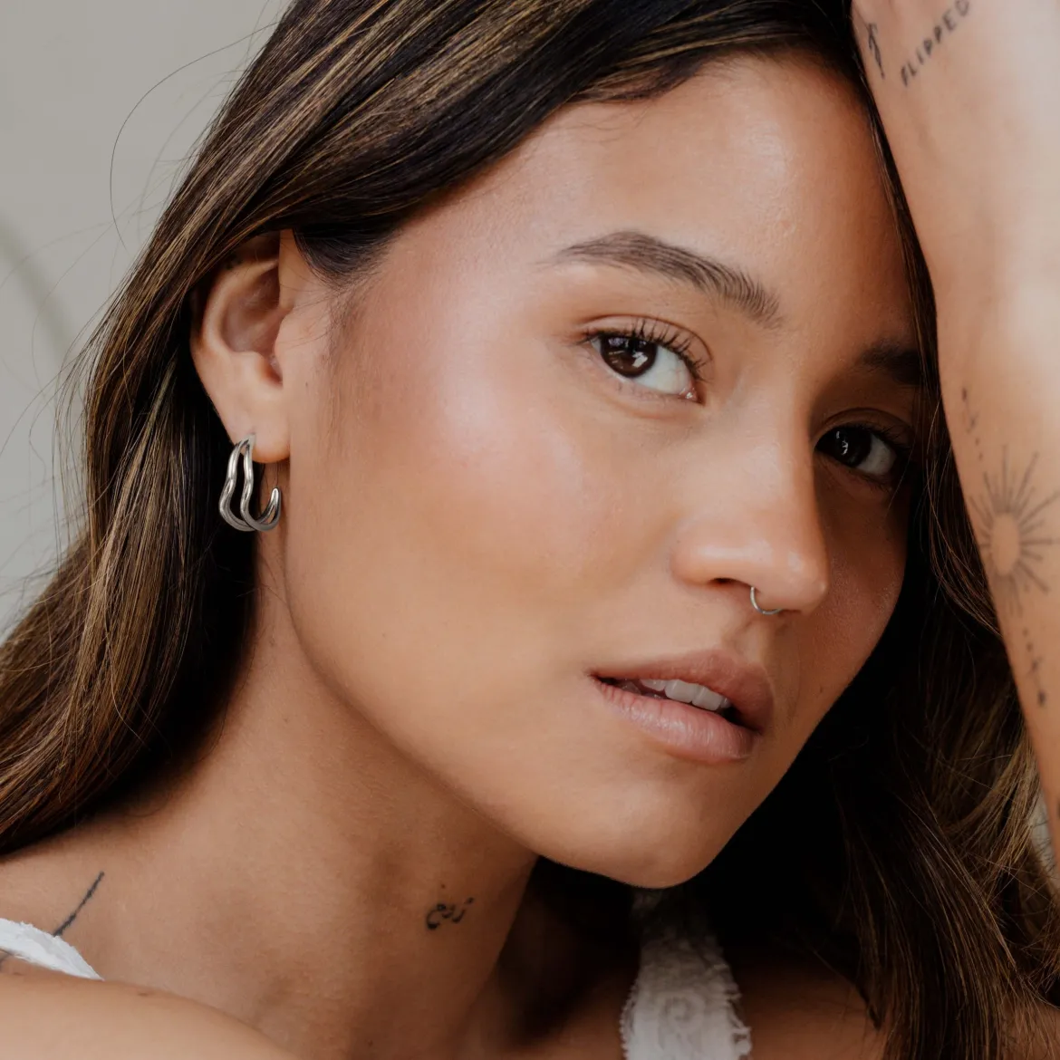 Tides Hoop Studs Silber