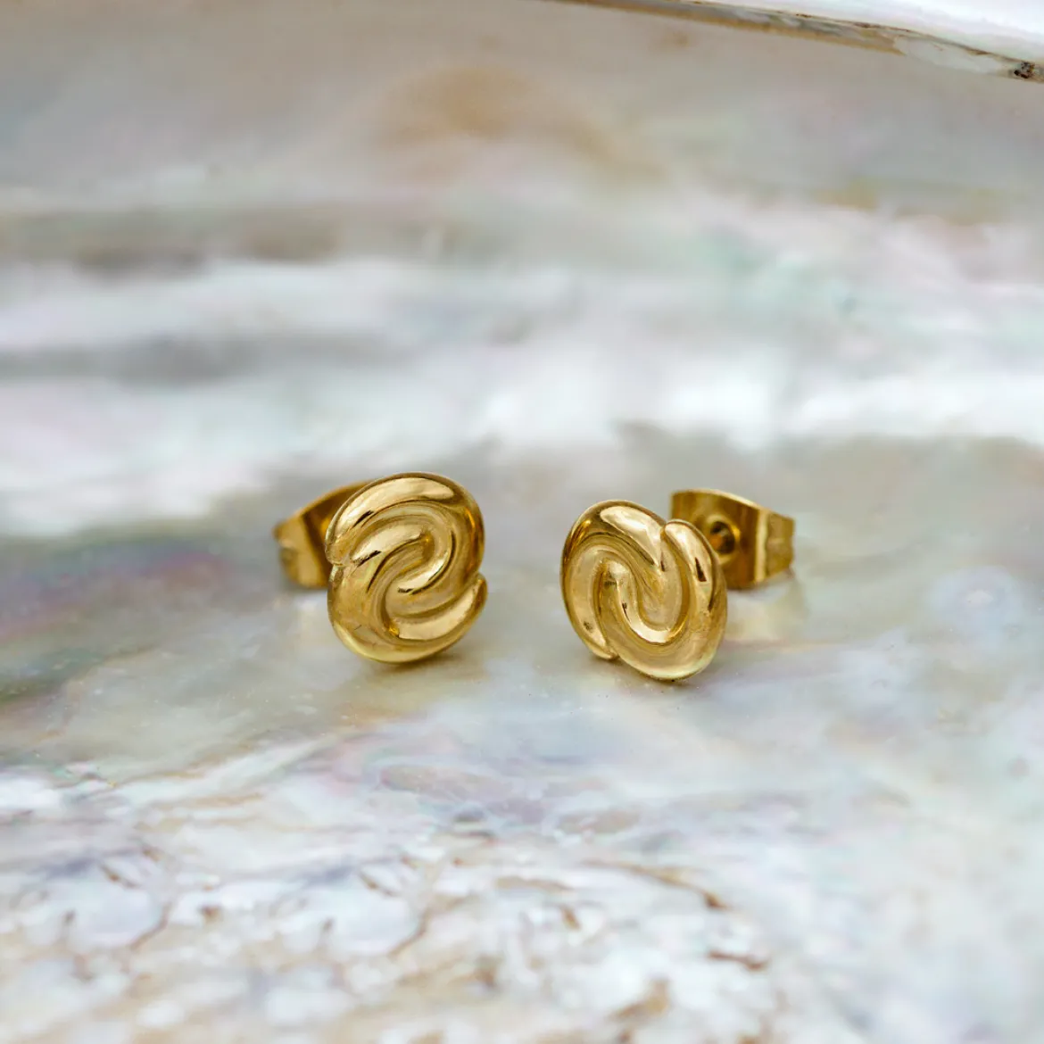 Tides of Time Studs Gold