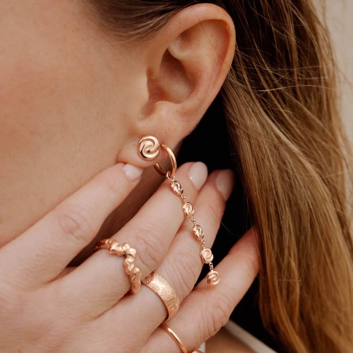 Tides of Time Studs Roségold