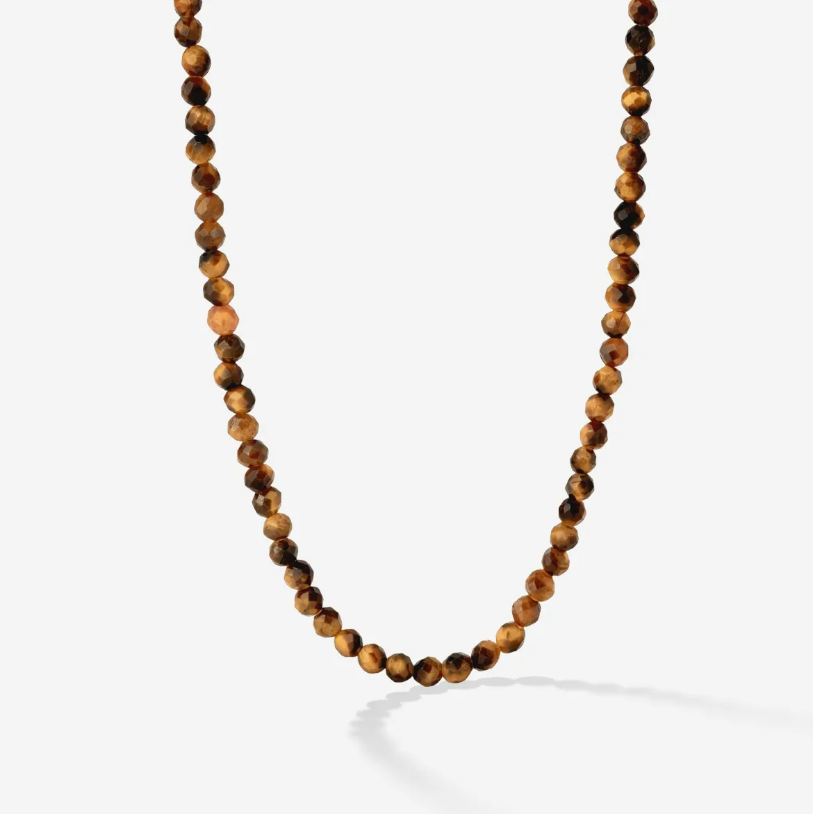 Tiger's Eye Bead Necklace Silber