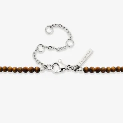 Tiger's Eye Bead Necklace Silber
