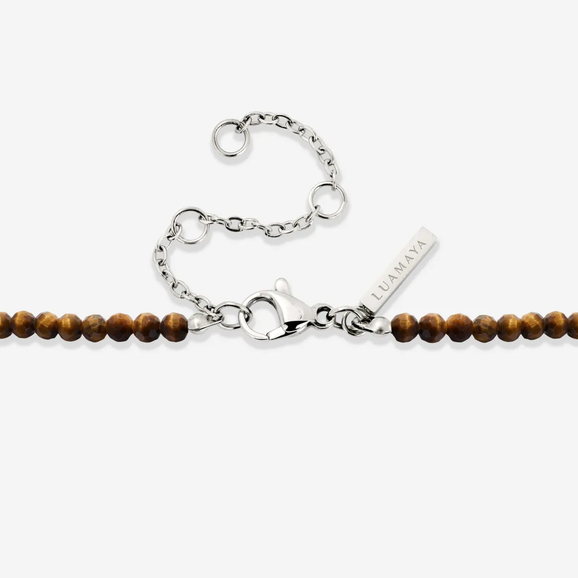 Tiger's Eye Bead Necklace Silber