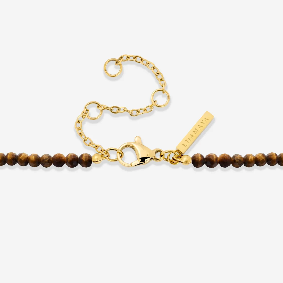 Tiger's Eye Bead Necklace Gold