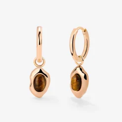 Tiger's Eye Hoop Set Small Roségold