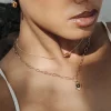Tiger's Eye Oval Links Necklace Set Roségold