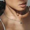 Tiger's Eye Oval Links Necklace Set Silber
