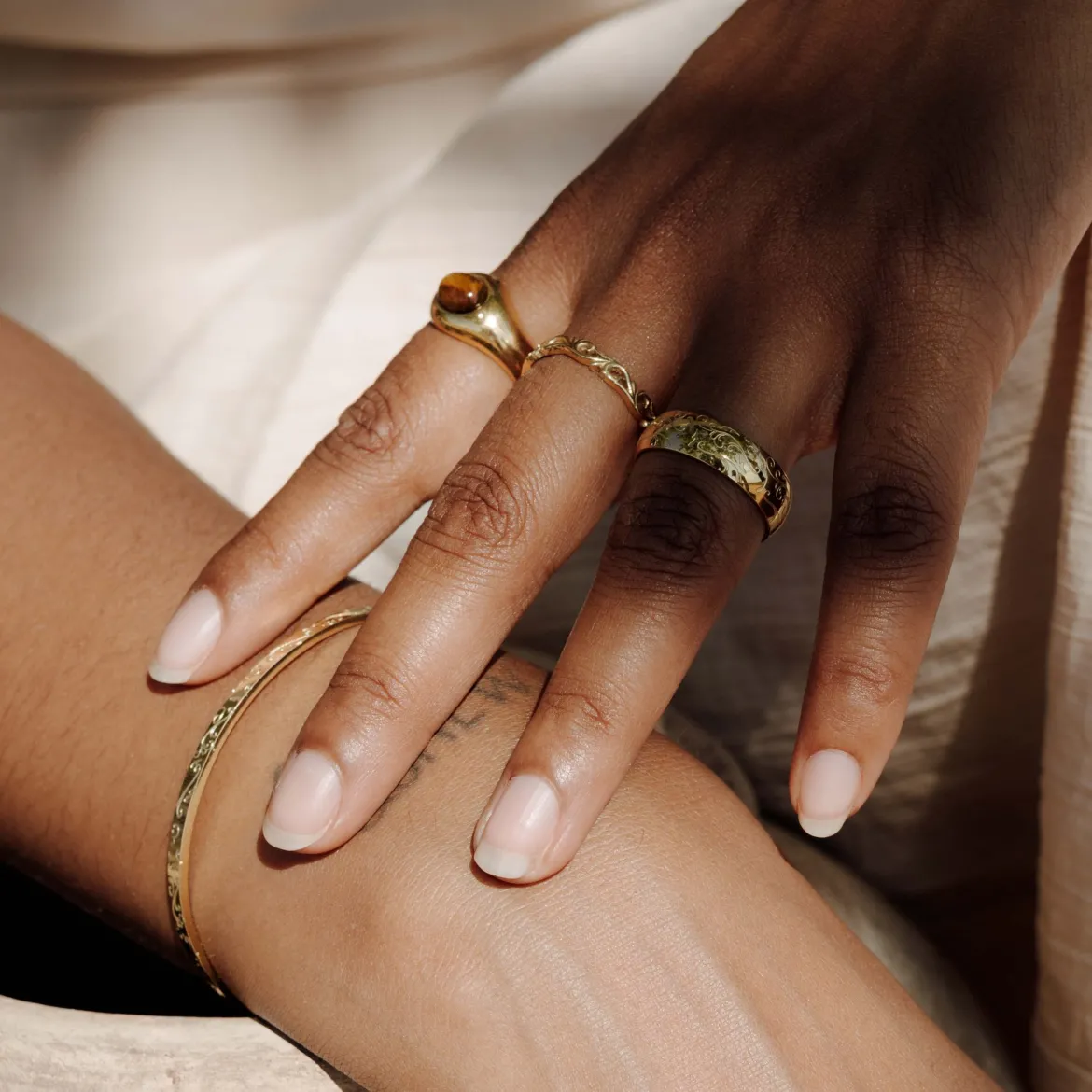 Tiger's Eye Ring Gold