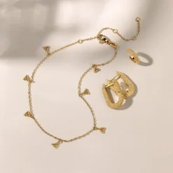 Tiny Beads Anklet Roségold