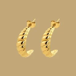Towel Twist Hoops Gold