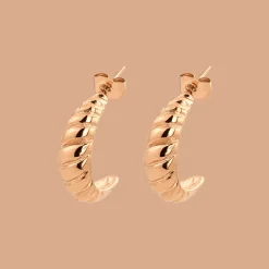 Towel Twist Hoops Roségold