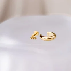Triangle Beads Piercing Stud Roségold