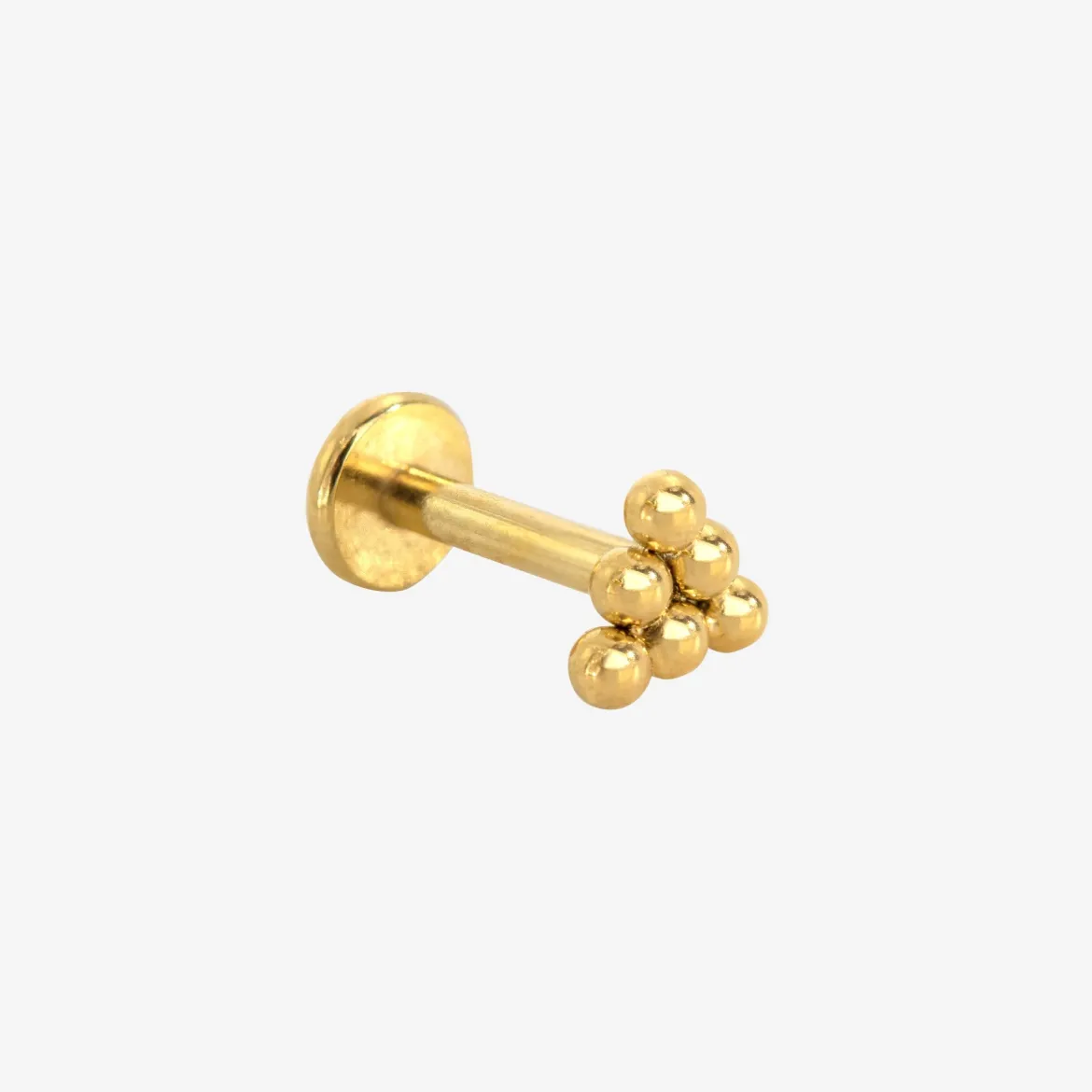 Triangle Beads Piercing Stud Gold
