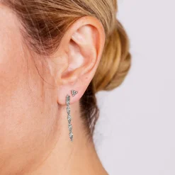Triangle Beads Piercing Stud Silber