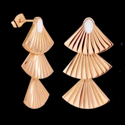 Triple Fan Studs Roségold