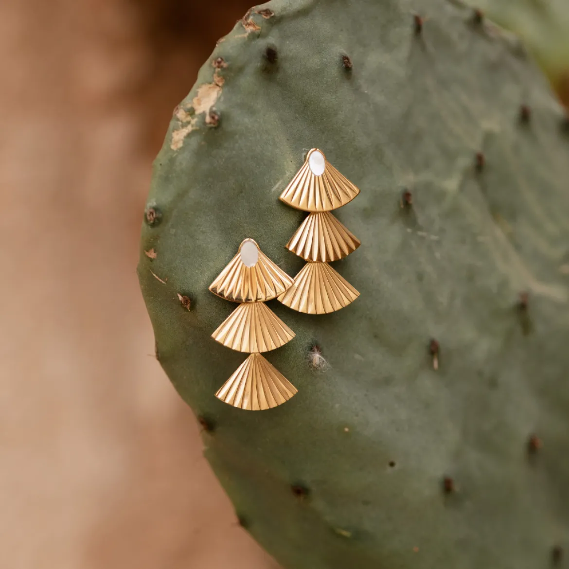 Triple Fan Studs Silber