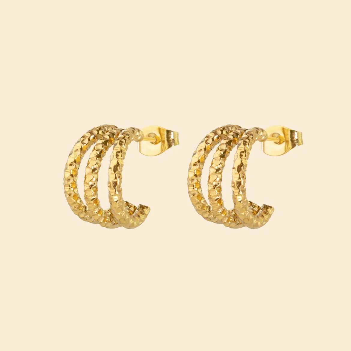 Triple Trouble Studs Gold