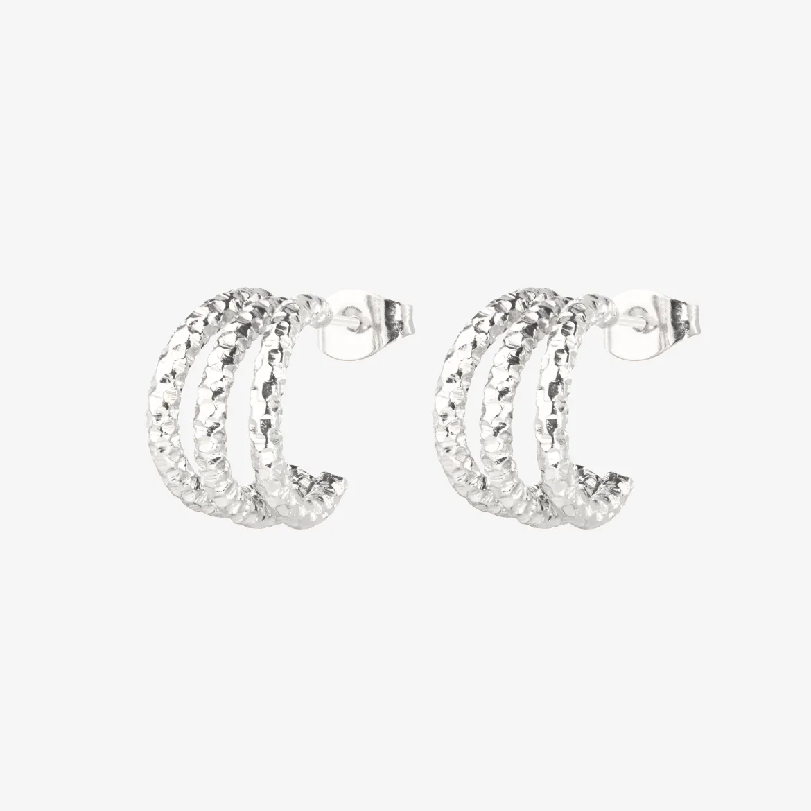 Triple Trouble Studs Silber
