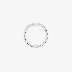 Twisted Click Piercing Ring Silber