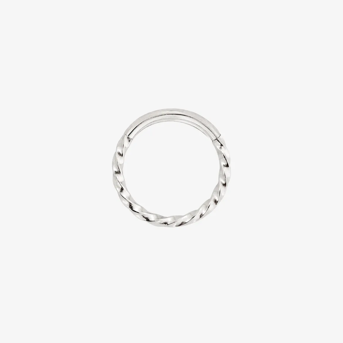 Twisted Click Piercing Ring Silber