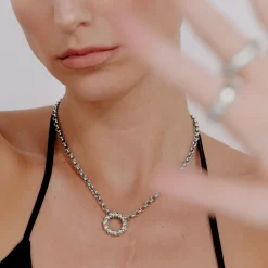 Twisted Donut Necklace Silber